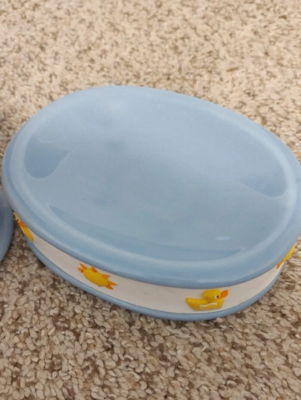 Kohl's Blue and Yellow Duck Ceramic Bath Accessory Set